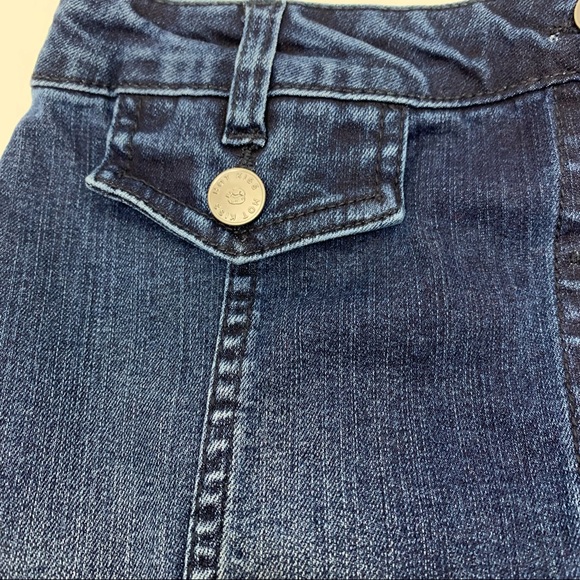 Hot Kiss Exposed Button Fly Fitted Mini Skirt Dark Faded Washed New Nwt Size 5 - Picture 7 of 15